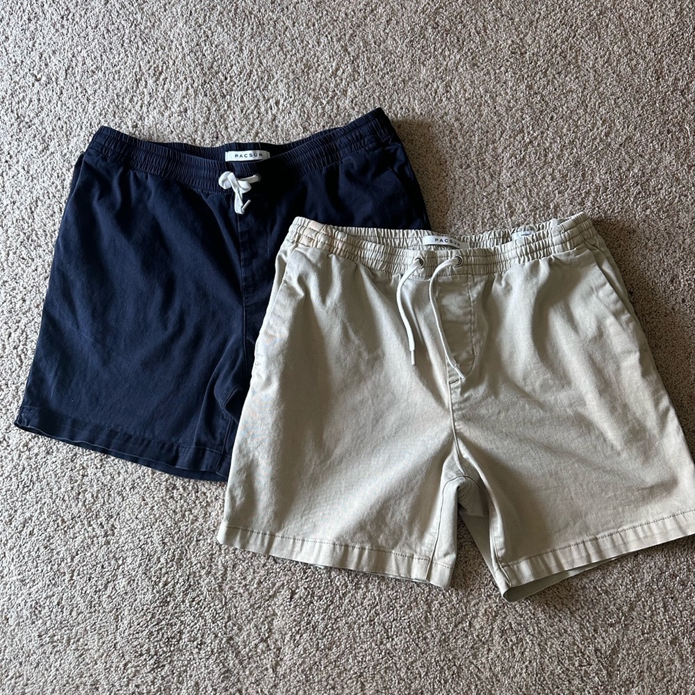 PacSun Men's Volley Shorts - Black and Tan